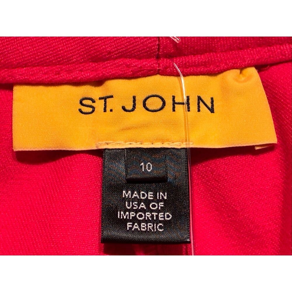 St. John St.John Bright Red Pants Premium Luxury Collection Size 10 - Picture 3 of 10